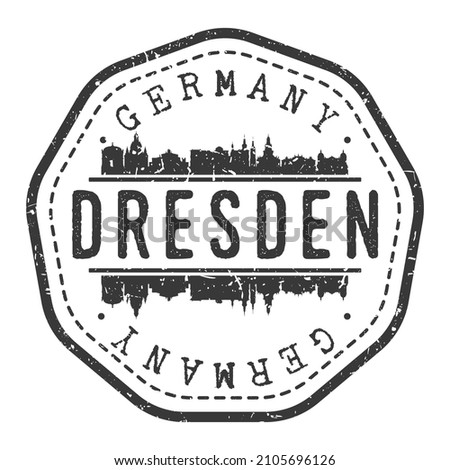 Dresden, Germany Stamp Skyline Postmark. Silhouette Postal Passport. City Round Vector Icon. Vintage Postage Design.