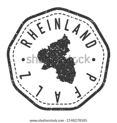 Rhineland Palatinate, Germany Map Stamp Retro Postmark. Silhouette Postal Passport. Seal Round Vector Icon. Badge Vintage Postage Design.
