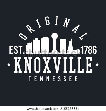 Knoxville, TN, USA Skyline Original. A Logotype Sports College and University Style. Illustration Design Vector City.