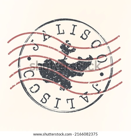 Jalisco Mexico Stamp Map Postal. Silhouette. Passport Round Design. Vector Icon. Design Retro Travel National Symbol.