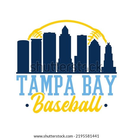 Tampa Bay, Florida, USA Baseball Skyline City Silhouette Vector. Softball Design Style Icon Symbols. Sport America Ball. Foto stock © 