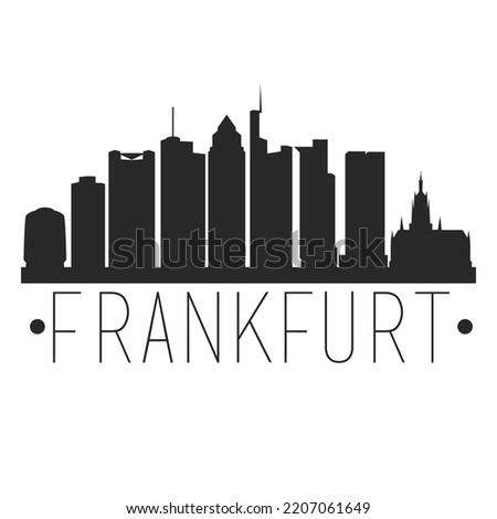 Frankfurt, Germany City Skyline. Silhouette Illustration Clip Art. Travel Design Vector Landmark Famous Monuments.