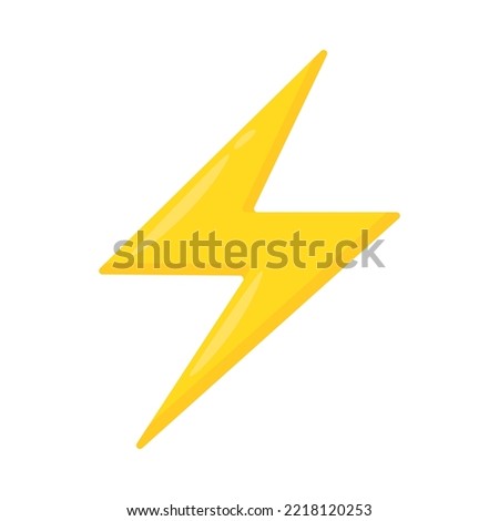 Lightning Sign Emoji Icon Illustration. Storm Vector Symbol Emoticon Design Clip Art Sign Comic Style.