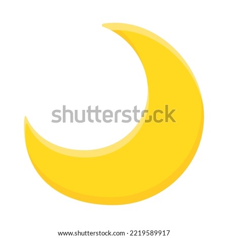 Moon Crescent Sign Emoji Icon Illustration. Lunar Phases Vector Symbol Emoticon Design Clip Art Sign Comic Style.