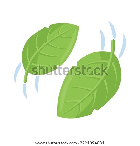 Leaves Wind E Sign Emoji Icon Illustration. Autumn Season Vector Symbol Emoticon Design Clip Art Sign Comic Style.