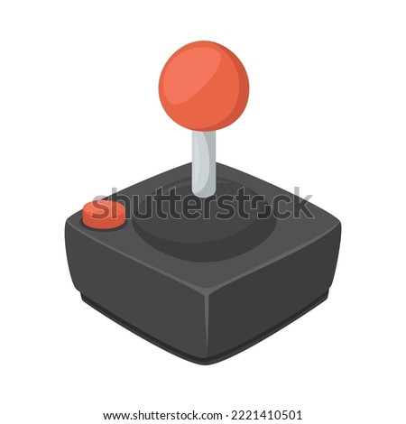 Joystick Sign Emoji Icon Illustration. Retro Gamer Vector Symbol Emoticon Design Clip Art Sign Comic Style.