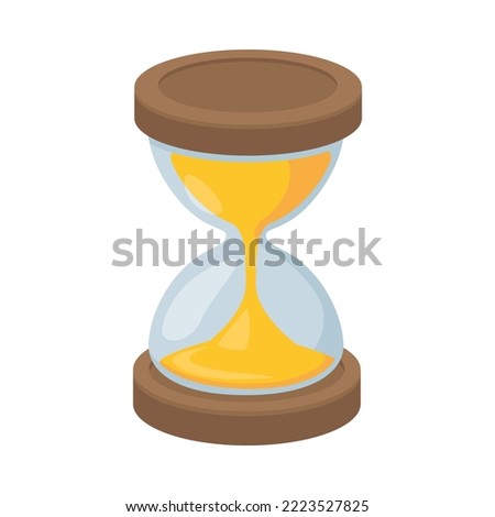 Full Hourglass Sign Emoji Icon Illustration. Vintage Clock Vector Symbol Emoticon Design Clip Art Sign Comic Style.
