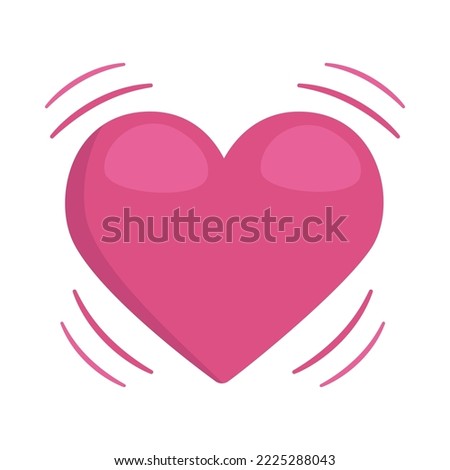 Beating Heart Sign Emoji Icon Illustration. Pink Love Vector Symbol Emoticon Design Clip Art Sign Comic Style.