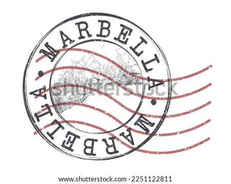 Marbella, Málaga, Spain Stamp Map Postal. Silhouette Seal Roads and Streets. Passport Round Design. Vector Icon. Design Retro Travel National Symbol.
