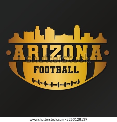 Arizona, USA American Football Skyline City Silhouette Vector. Design Style Icon Symbols. Sport America Ball.