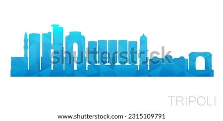 Tripoli, Libya Low Poly Skyline Clip Art City Design. Geometric Polygon Graphic Horizon Icon. Vector Illustration Symbol.