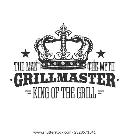 Grill Master Illustration Clip Art Design Shape. King of the Grill Silhouette Icon Vector.