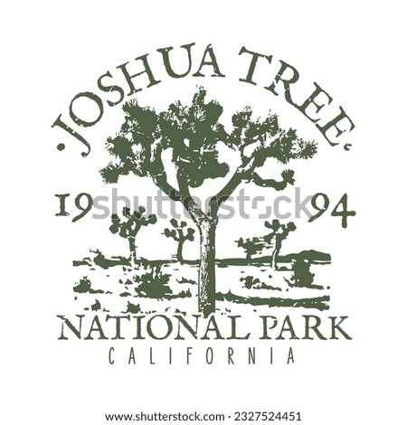 Joshua Tree, CA, USA Silhouette Postal Passport. Stamp Round Vector Icon. Design Travel Postmark. 