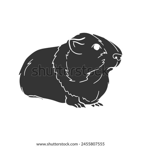 Guinea Pig Icon Silhouette Illustration. Pets Vector Graphic Pictogram Symbol Clip Art. Doodle Sketch Black Sign.