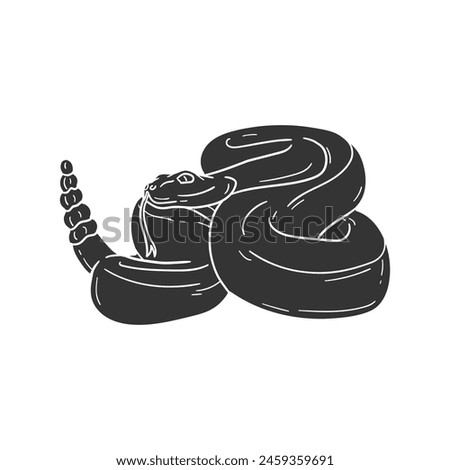 Rattlesnake Icon Silhouette Illustration. Sbake Vector Graphic Pictogram Symbol Clip Art. Doodle Sketch Black Sign.