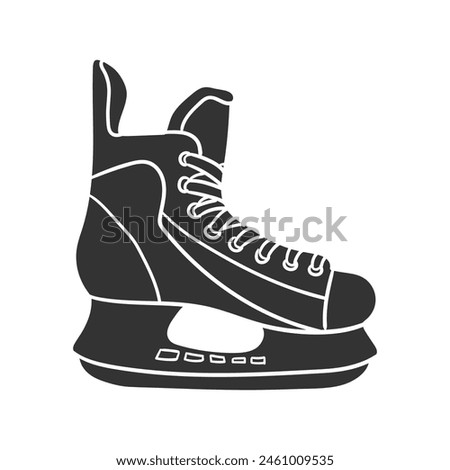 Ice Hockey Icon Silhouette Illustration. Skate Vector Graphic Pictogram Symbol Clip Art. Doodle Sketch Black Sign.