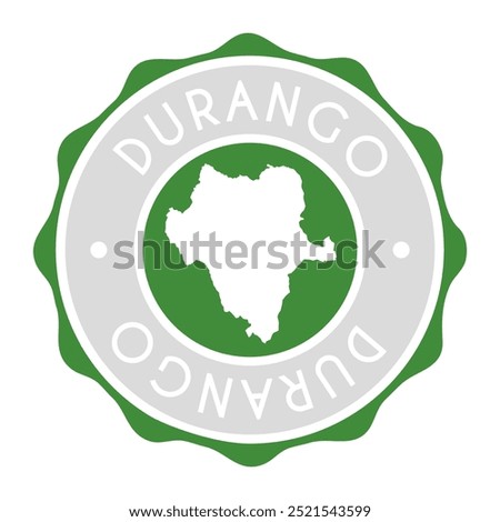 Durango, Mexico Badge Map Vector Seal Vector Sign. National Symbol Country Stamp Design Icon Label.	