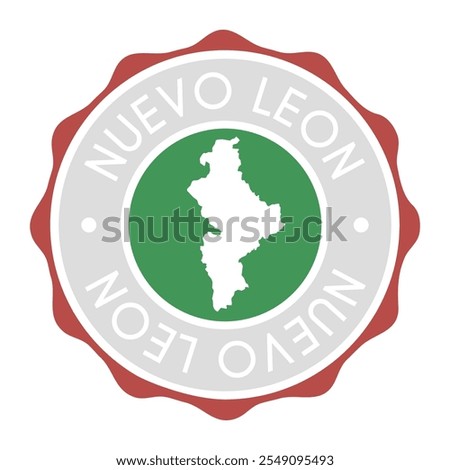 Nuevo Leon, Mexico Badge Map Vector Seal Vector Sign. National Symbol Country Stamp Design Icon Label.