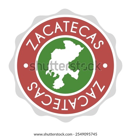 Zacatecas, Mexico Badge Map Vector Seal Vector Sign. National Symbol Country Stamp Design Icon Label.	