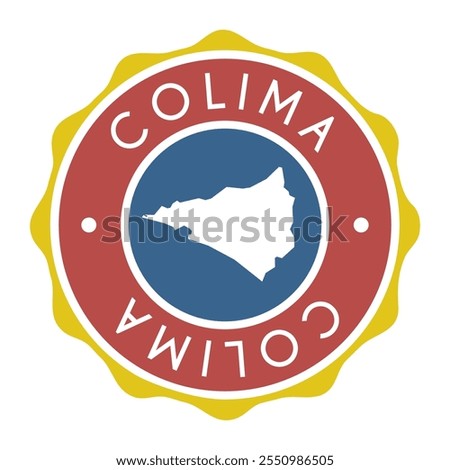 Colima, Mexico Badge Map Vector Seal Vector Sign. National Symbol Country Stamp Design Icon Label. 