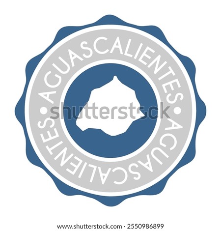 Aguascalientes, Mexico Badge Map Vector Seal Vector Sign. National Symbol Country Stamp Design Icon Label. 