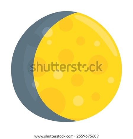 Waxing Gibbous Moon Emoji Icon Illustration. Phases of the Moon Vector Symbol Emoticon Design Doodle Vector.