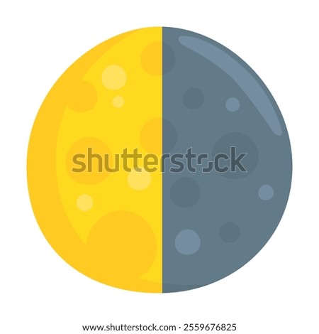 Last Quarter Moon Emoji Icon Illustration. Phases of the Moon Vector Symbol Emoticon Design Doodle Vector.