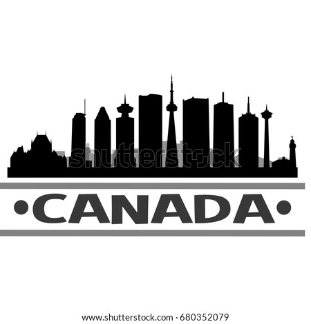Canada Skyline Silhouette City Vector Design Art