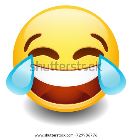 Emoji Tear Laugh. Smiley Face Vector. Design Art. Communication Elements Chat. Emote Symbol.