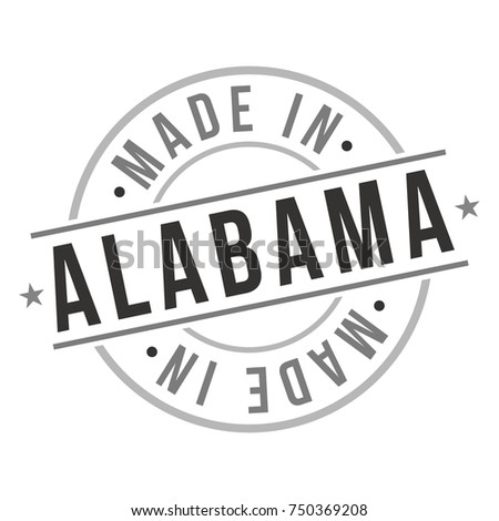 Made in Alabama Stamp Logo Icon Symbol Design. Vector Badge national Product Seal.