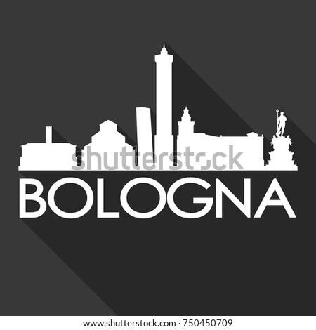 Bologna Flat Icon Skyline Silhouette Design City Vector Art Famous Buildings.