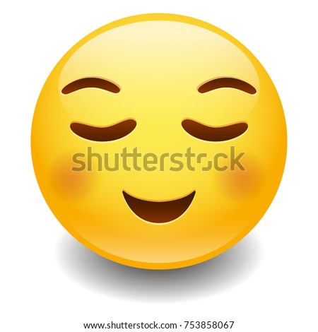 Relieved Expression Emoji Smiley Face Vector Design Art
