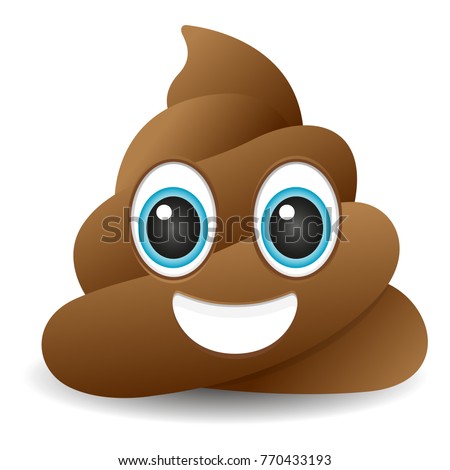 Pile of Poo Emoji Icon Object Symbol Gradient Vector Art Design Cartoon Isolated Background