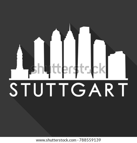 Stuttgart Germany Europe Flat Icon Skyline Silhouette Design City Vector Art Famous Buildings.