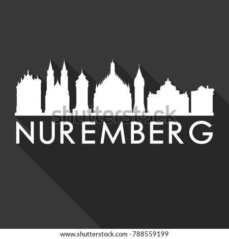 Nuremberg Germany Europe Flat Icon Skyline Silhouette Design City Vector Art Famous Buildings.