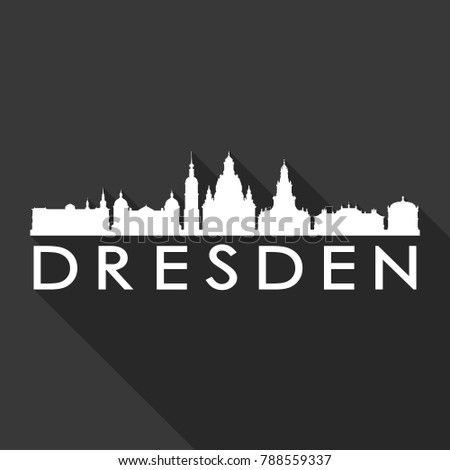 Dresden Germany Europe Flat Icon Skyline Silhouette Design City Vector Art Famous Buildings.