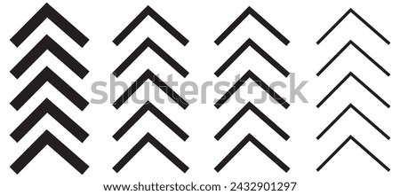Arrow icon chevron doodle black line graphic design. Vector isolated on white background. Vector illustration.