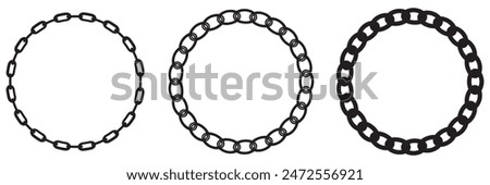 Metal chain icon. Vector circle silhouette.