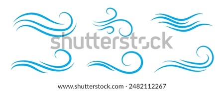 Wind blow line icon fresh vector cloud air isolated speed symbol. Wind blow air line icon logo