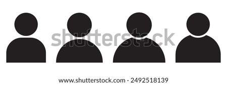 Vector flat illustration in grayscale. Avatar, user profile, person icon, gender neutral silhouette, profile picture. Suitable for social media profiles, icons, screensavers and as a template.