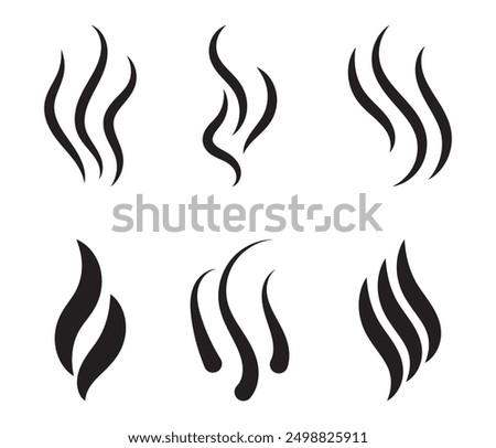 Hot steam vector icon isolated on white background