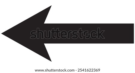 Long arrow. Black arrow pointing right. Black large arrow pointing right. Bold thine long arrow. Vector illustration.