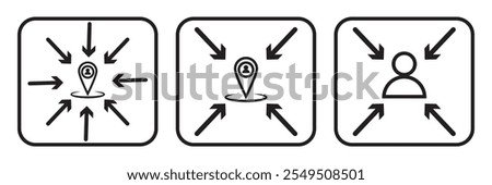 Meeting point icon in trendy flat style isolated on background. Meeting point icon page symbol for your web site design Meeting point icon logo, app, UI. Meeting point icon Vector illustration, EPS10.