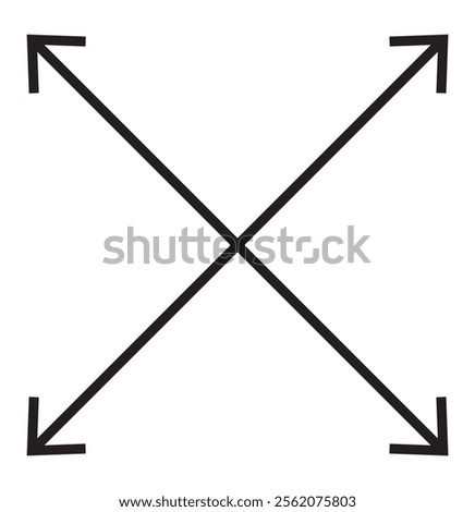 Expansion icon. Arrow symbols. Black color. Vector isolated sign.