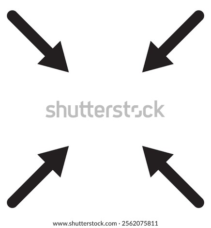 Expansion icon. Arrow symbols. Black color. Vector isolated sign.