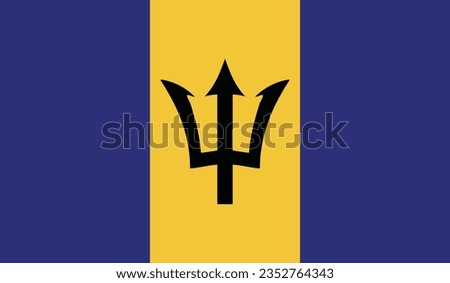 National Flag of Barbados, Barbados sign, Barbados Flag