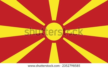 National Flag of North Macedonia, North Macedonia sign, North Macedonia Flag