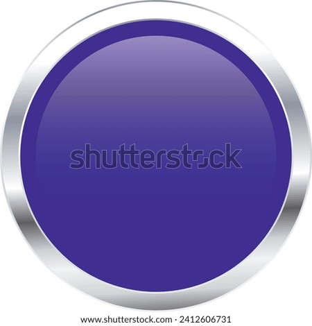 Blank Sliver Button sign, Button Pin Badge, Glossy round button, 3D circle icon