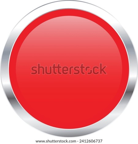 Blank Sliver Button sign, Button Pin Badge, Glossy round button, 3D circle icon