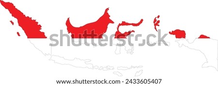 Indonesia  Flag in Indonesia  Map, Indonesia  Map with Flag, Country Map, Indonesia with Flag, Nation Flag